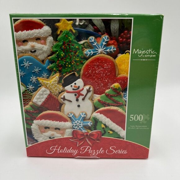 Majestic By Springbok 500 Piece Christmas Cookies Jigsaw Puzzle NEW Family time - Picture 1 of 11